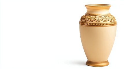 A decorative urn with a golden floral design, showcasing elegance and artistry in a classic, timeless style.