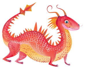 PNG Cute dragon illustration whimsical art children's.