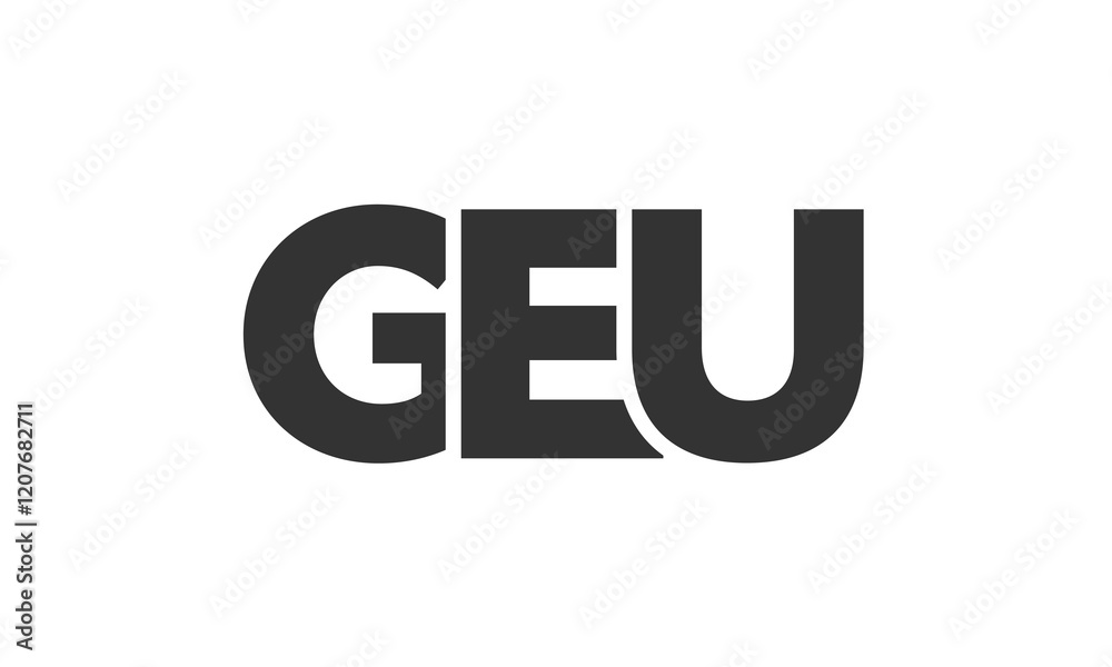 Fototapete geu logo design template with strong and modern bold text. initial based vector logotype featuring s