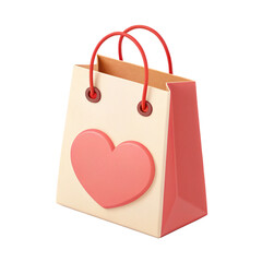 shopping bag valentine 3D illustration cute icon