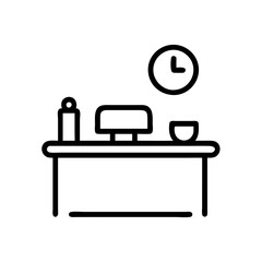 Office Work, Productivity, and Desk Icon – Versatile Vectors for Workplace and Business Use