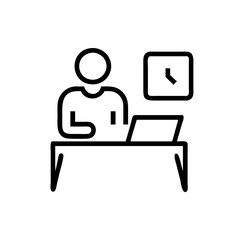 Office Work, Productivity, and Desk Icon – Premium Vector Graphics for Professional Projects