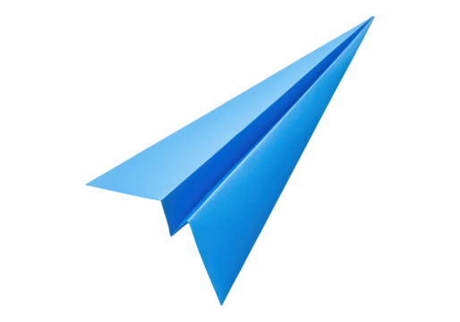 Blue paper plane.