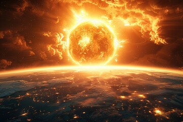 Cosmic explosion in space 3D wallpaper 32k uhd