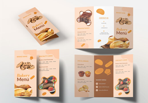 Bakery Menu Trifold Brochure