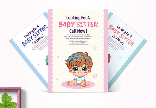 3 Baby Sitter Flyer Layouts