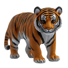 Naklejka premium 3d tiger with a funny face isolated