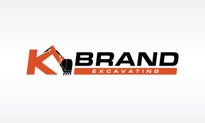 letter K excavator logo
