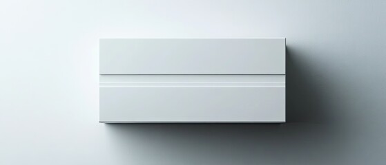 Top view of a white box with a thin line across the middle.