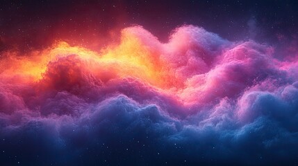 Fototapeta premium Cosmic cloud formation at dusk digital art colorful skies vibrant environment surreal viewpoint astronomy concept