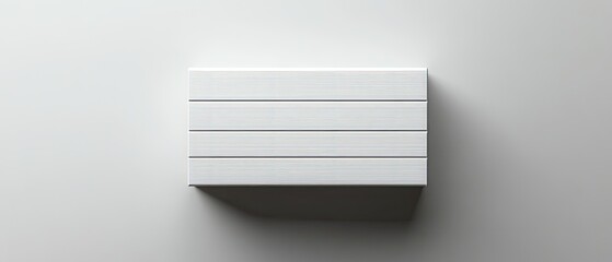 White wooden box with shadow isolated on white background.