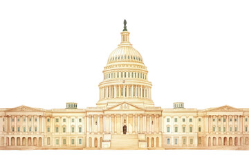 Obraz premium PNG US Congress building landmark architecture illustration.