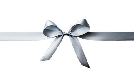 Elegant Silver Bow on Smooth Satin Ribbon Perfect for Gift Wrapping or Special Occasion Decoration