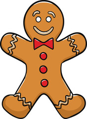 Cheerful gingerbread man, perfect for Christmas design.