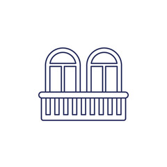 balcony or terrace line icon