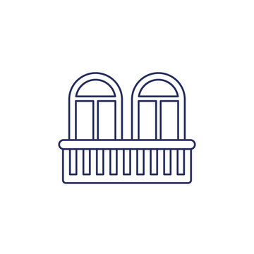outlined windows with balcony clip art preview