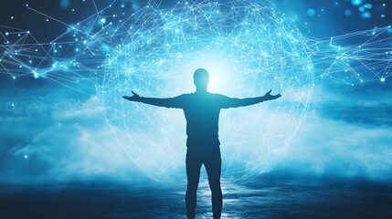 Person in futuristic Digital World
