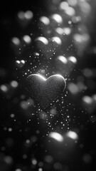 Fototapeta premium hearts against a dark backdrop. Perfect for love, Valentine's Day, and artistic phone wallpaper designs with a romantic, serene aesthetic.