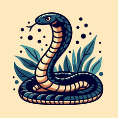 Fototapeta premium cobra snake illustration