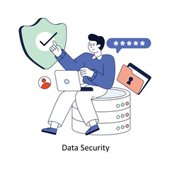 Data Security Flat Style Design Vector illustration. Stock illustration