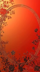 Obraz premium Elegant and Outrageous Chinese New Year Frame with Floral Border and Dragon Motif for Celebration and Festive Designs