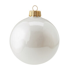Elegant White Spherical Ornament with Gold Cap Design