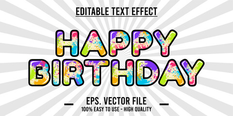 Happy birthday celebration concept. Happy birthday greetings with unique and modern design elements, decorative invitation card vector, eps file.