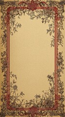 Obraz premium Elegant Chinese New Year Frame with Dragon and Floral Border for Festive Celebrations and Artistic Designs