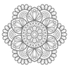 Mandala Vector. Mandala for coloring. Flower. Anti-stress coloring book page for adults