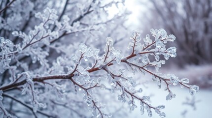 Stunning Ice Crystals on Winter Branches