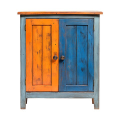 Colorful Metal school lockers on a transparent background. Ai generative