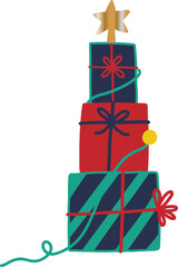 Festive Gift Stack Christmas Tree Design