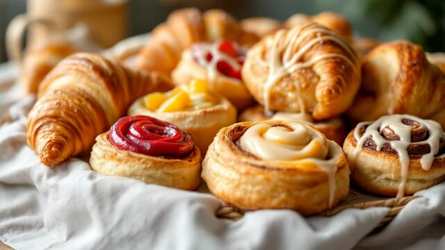 Freshly Baked Easter Pastries: Croissants, Cinnamon Rolls, and Sweet Treats for a Festive Celebration
