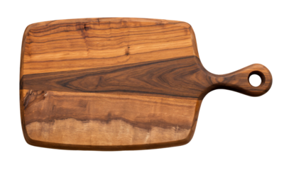 Elegant Wooden Cutting Board with Curved Handle Design