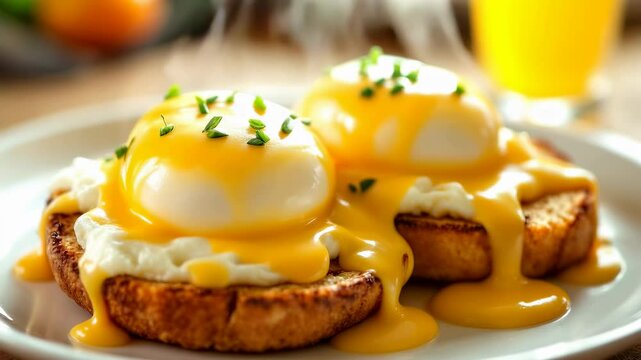 Steaming Hot Eggs Benedict for Easter Brunch: A Delicious Breakfast Treat