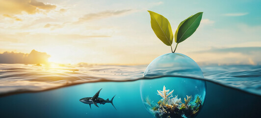 Resolution list with a sea blue sustainability theme