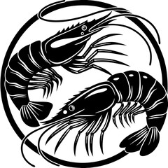 shrimp vector illustration on white background