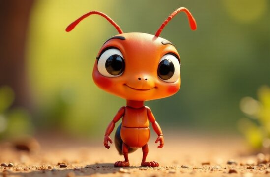 red ant on white background