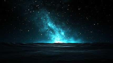 Fototapeta premium Soothing cosmic panorama, luminous stars and radiant auroras blending seamlessly in the void --ar 16:9 --style raw --profile 6us961a --stylize 250 --v 6.1 Job ID: f53515fb-1ff2-4546-af3e-b3812541d4b2