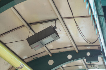 close up of lighting at bus stop