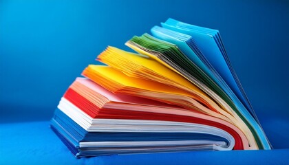 stack of colorful papers