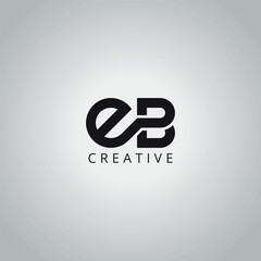 EB BE Modern Creative Minimal Business Letter Logo Design Vector Icon Symbol.