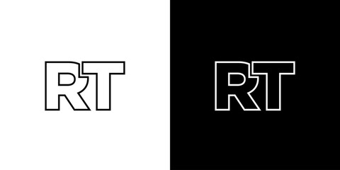 Letter R and T, RT logo design template. Minimal monogram initial based logotype.