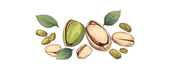 Pistachio nut are a healthy food. And it is a useful. Generative AI Illustration
