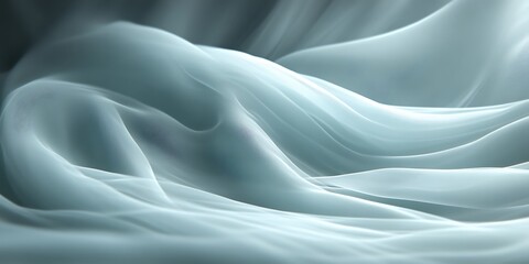 Obraz premium Abstract flowing light teal fabric.