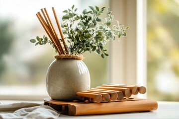 A beautifully crafted xylophone with bamboo keys, designed for a more natural aesthetic and soothing tones