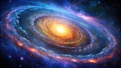 Fototapeta premium A majestic spiral galaxy with swirling arms and vibrant colors, spiral galaxy, nebulae, celestial