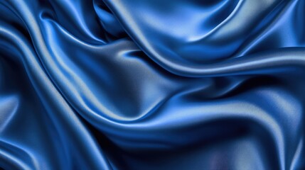 Obraz premium Luxurious Blue Satin Fabric Texture with Soft Gradient for Elegant Design Background