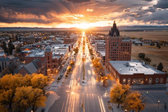 A city map of Cheyenne, Wyoming capital, with detailed street layouts, landmarks, and parks