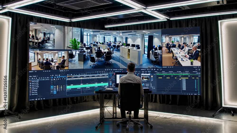 Leinwandbilder innovative workspace featuring advanced technology for collaboration and efficiency in an open offic